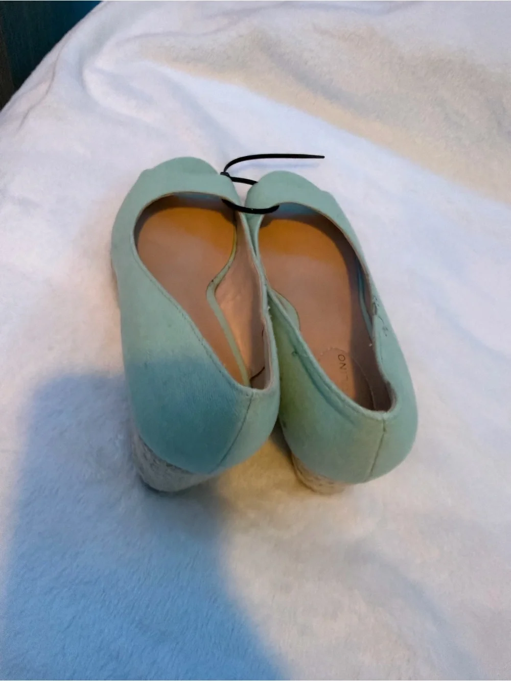 Women’s Mint Green Peep-Toe Espadrille Wedges